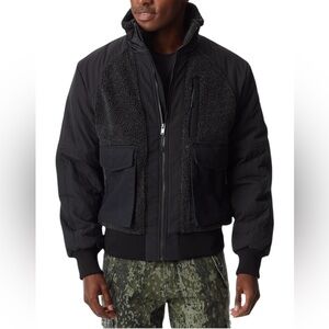 ••NWT BASS OUTDOOR Men's Mixed-Media Full-Zip Bomber Jacket XXL Black